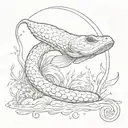 eel around LXII tattoo design idea