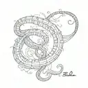 eel and 63 roman numerals tattoo design idea