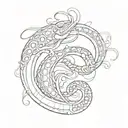 eel and 63 roman numerals tattoo design idea