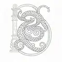 eel and 63 roman numerals tattoo design idea