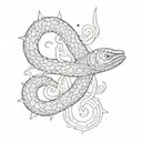 eel and 63 roman numerals tattoo design idea