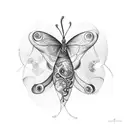 uterus with butterfly  tattoo design idea