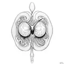 uterus with butterfly  tattoo design idea