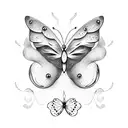 uterus with butterfly  tattoo design idea