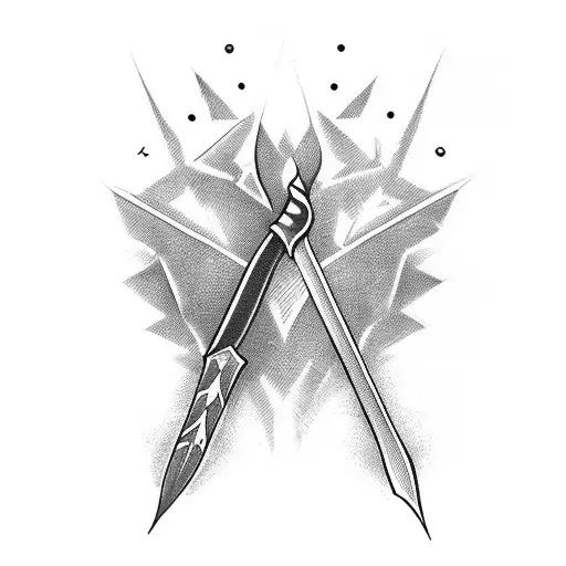 Dagger with the word devotion tattoo design idea