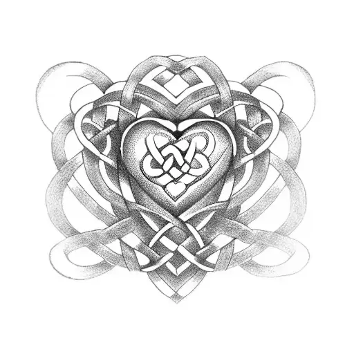 Celtic Knot, heart, roses,  tattoo design idea