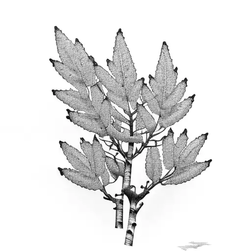 aspen branch with mountain laurel tattoo design idea
