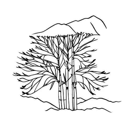 aspen branch with mountain laurel tattoo design idea