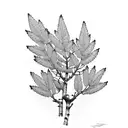 aspen branch with mountain laurel tattoo design idea