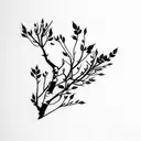 aspen branch with mountain laurel tattoo design idea