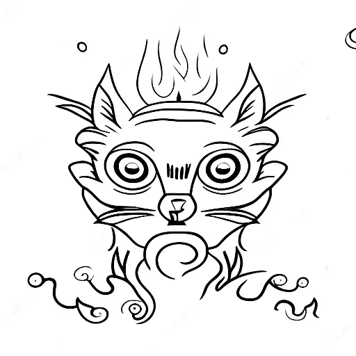 A captivating photograph of a lemur surrounded by flickering candle flames tattoo design idea