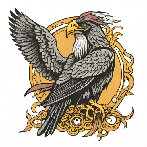 Odin and his ravens tattoo design idea