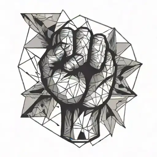 "Keep Pressing" with a modern fist design underneath tattoo design idea