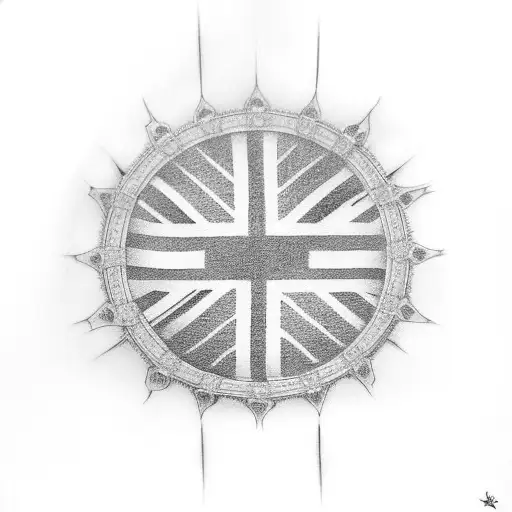 union jack big ben tattoo design idea