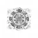 big ben union jack flag draping tattoo design idea