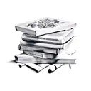 stack books vines tattoo design idea