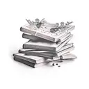 stack books vines tattoo design idea