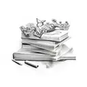 stack books vines tattoo design idea