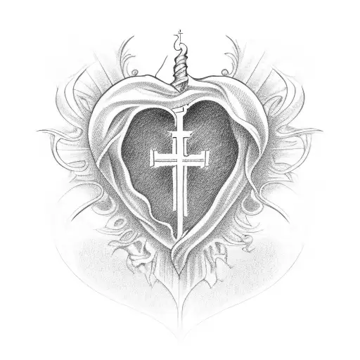 Sacred Heart tattoo design idea
