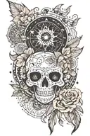 boho hippie celestial tattoo design idea