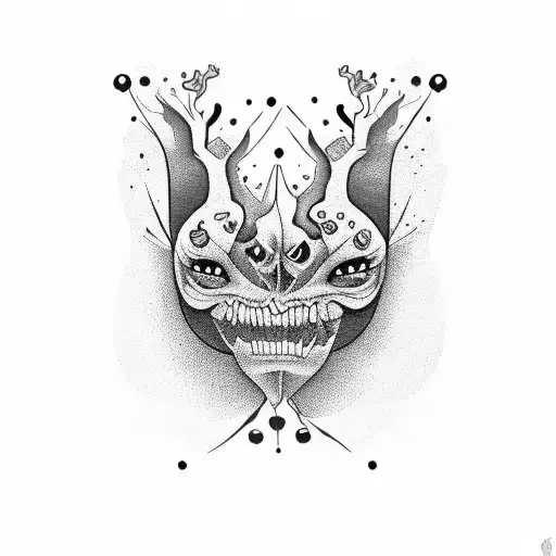 double face triste souriant tattoo design idea