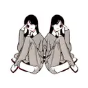 double face  tattoo design idea