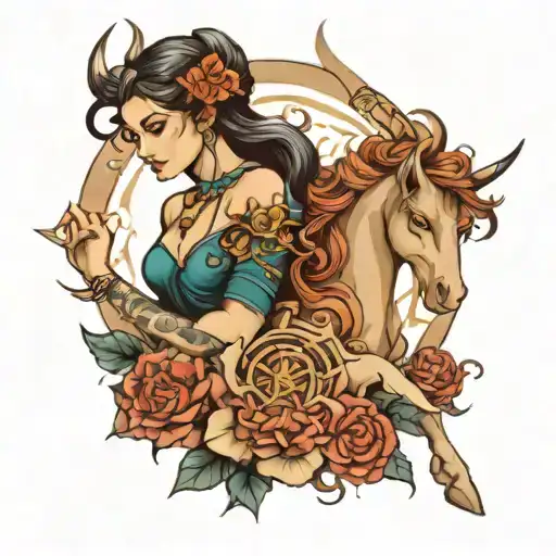Sagittarius Capricorn woman  tattoo design idea