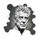 Anthony bourdain face abstract representation tattoo design idea