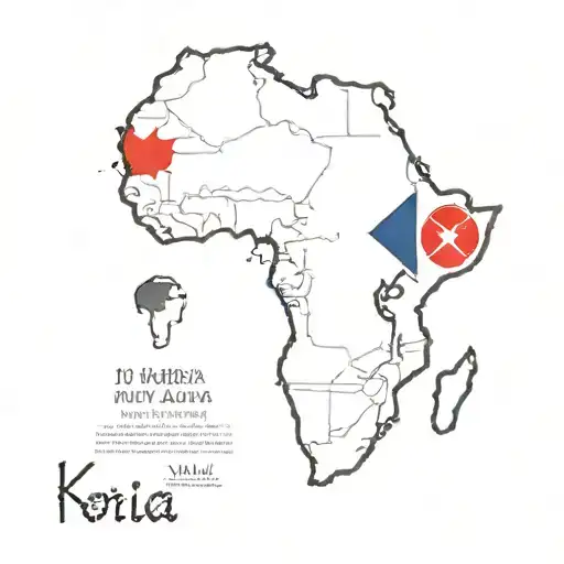 A map of Africa and inside the map the flag of Korea  tattoo design idea