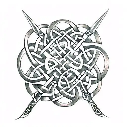 Celtic Knot and dagger tattoo design idea