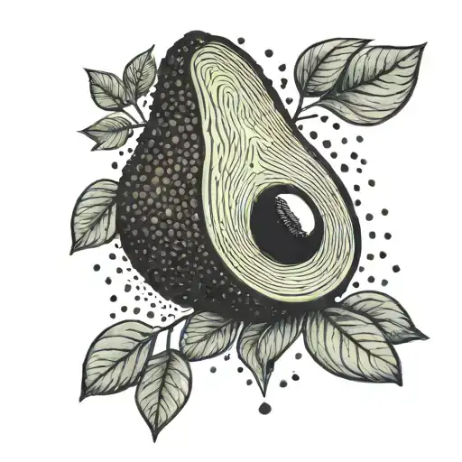 avocado wearing a tuxedo tattoo design idea