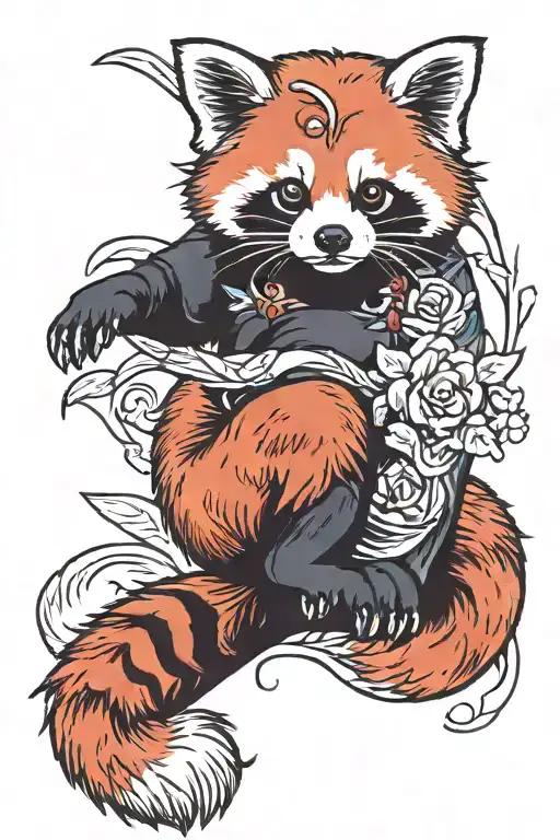 Red Panda Bear tattoo design idea