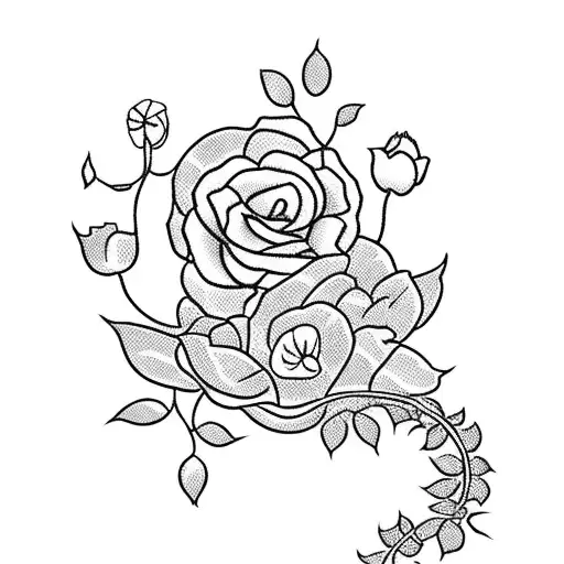flowers or vines going down to my foot- something with hello kitty involved in the idea tattoo design idea