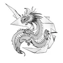 Dragon pheonix mechanical arm sleve tattoo design idea