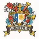 a cross with a Filipino flag in middle and a banner saying Privitera tattoo design idea