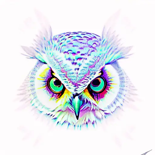 Owl geometrical  tattoo design idea