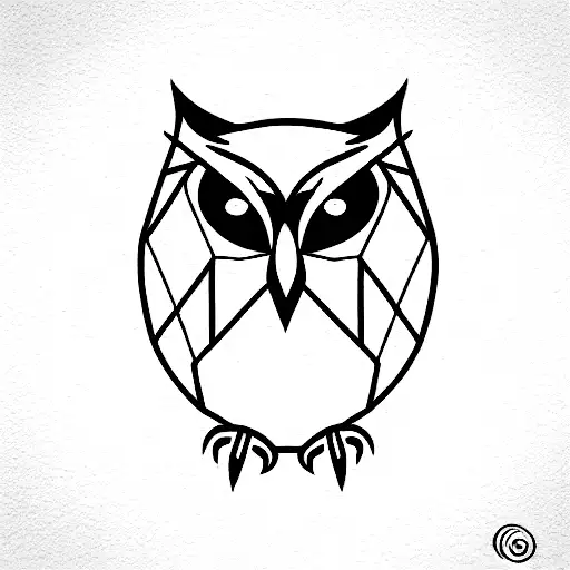 Owl geometrical  tattoo design idea