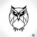 Owl geometrical  tattoo design idea