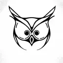 Owl geometrical  tattoo design idea