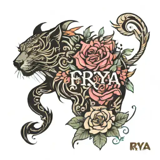 Name Riya tattoo design idea