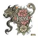 Name Riya tattoo design idea