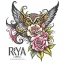 Name Riya tattoo design idea