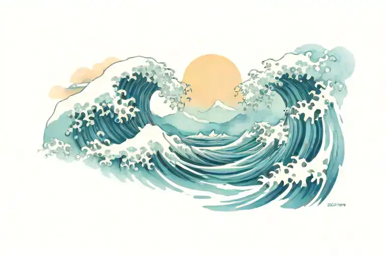 the great wave tattoo tattoo design idea