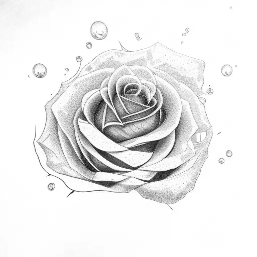 realistic rose  tattoo design idea