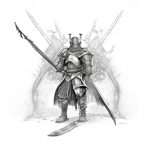 Badass Heide Knight from the video game Dark Souls 2 tattoo design idea