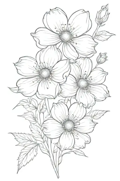 cosmos flowers wrapping tattoo design idea