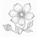 cosmos flower with stem growing together tattoo design idea