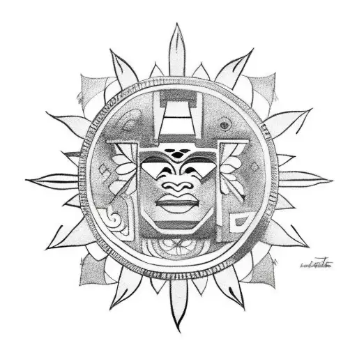Filipino tribal including the Filipino sun, themes to include, strength, gratitude, and resilience tattoo design idea
