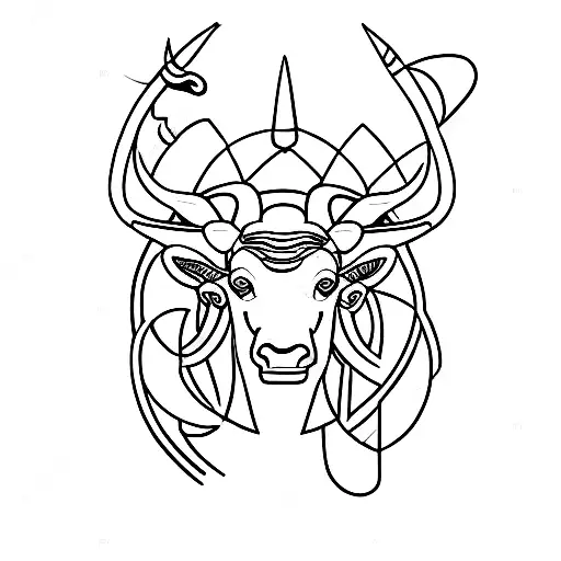 Taurus, aries and cancer separated tattoo design idea
