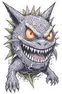 Pokemon Gengar materializing tattoo design idea